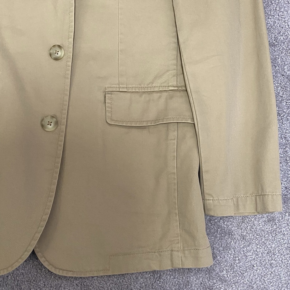 J Crew Mens S Unstructured Cotton Blazer Khaki Sport Coat Preppy Y2K Academia - Picture 11 of 15